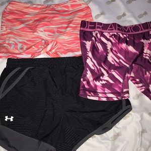 3 pairs of under armor shorts